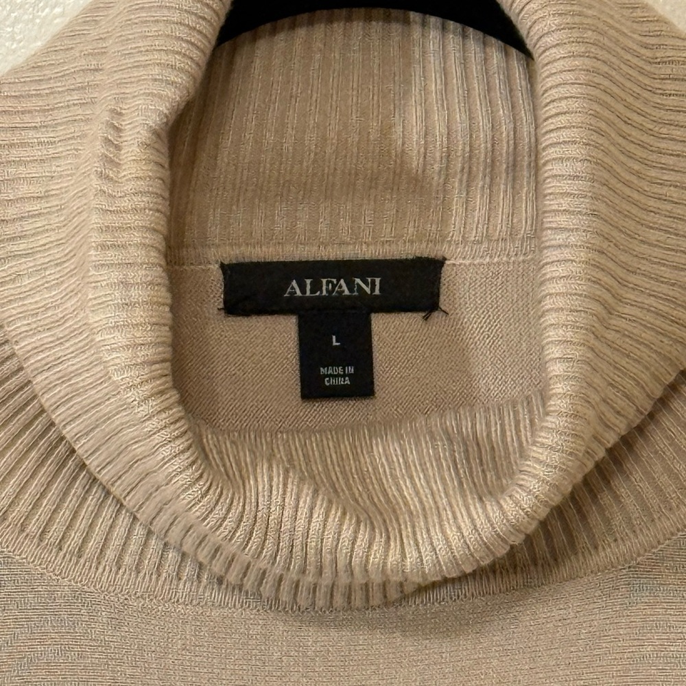Alfani Beige Cowl Neck Sweater